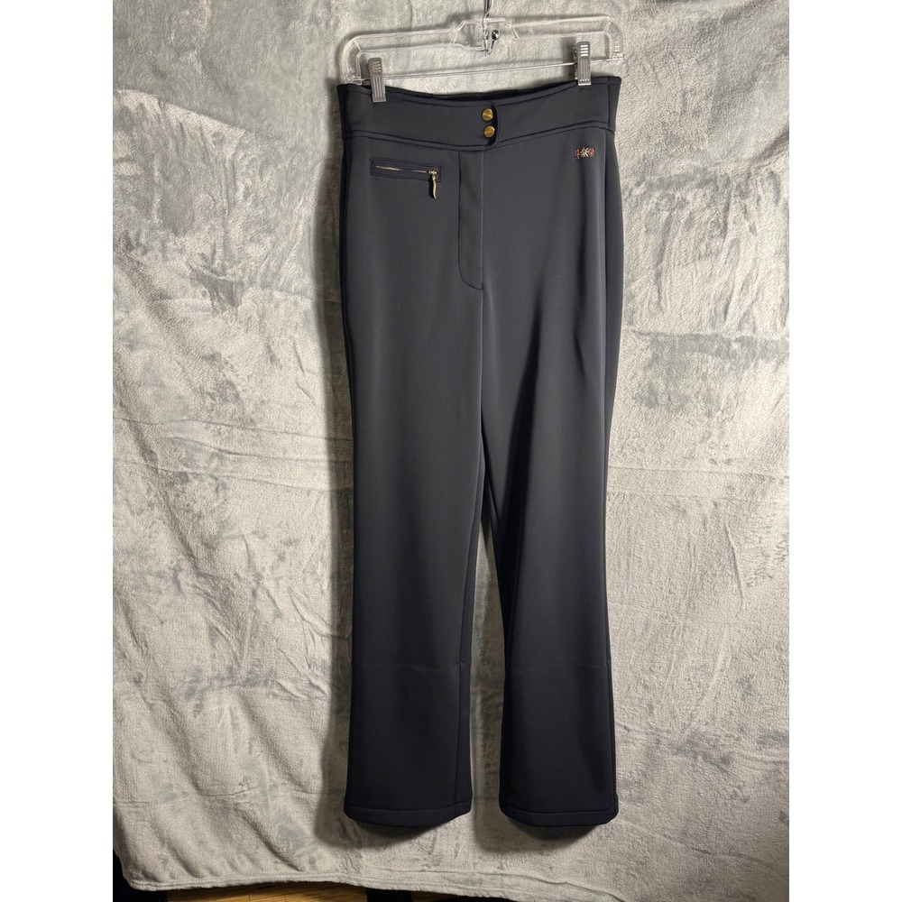 POSTCARD Women Black Zip Pocket Flare Ski Snow Pants Size 10 luxury‎ ski pants